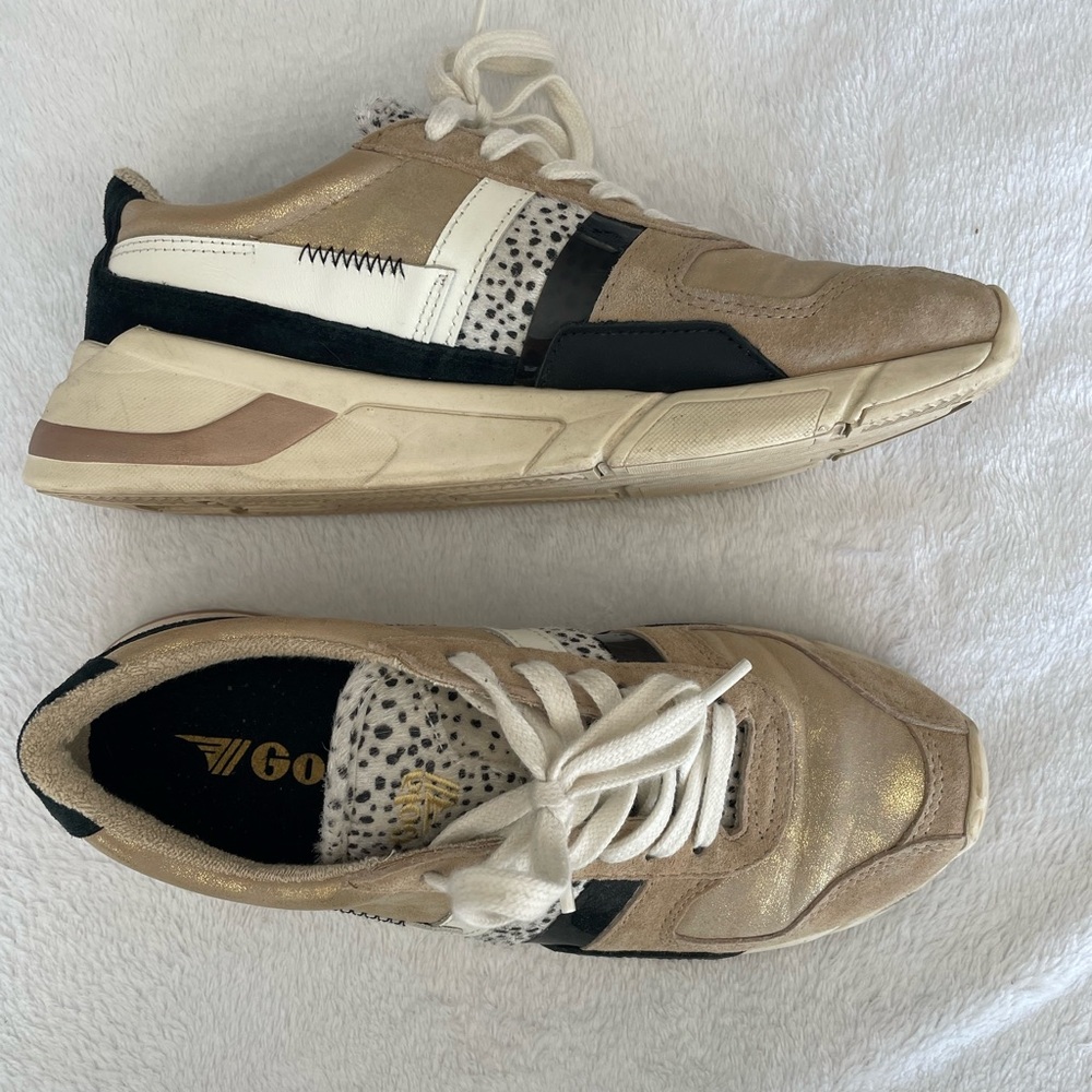 Gola Women's Gold and Black Sneakers - Picture 2 of 6